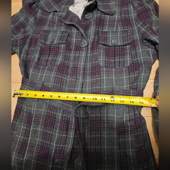 Plaid Trench Jacket - wn lrg - Picture 8 of 10